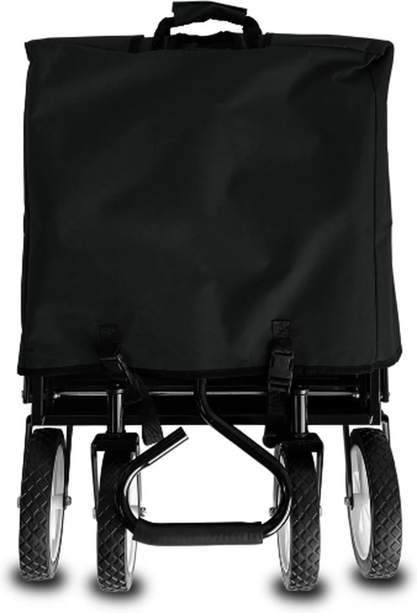 Rijoka Opvouwbare Bolderkar/Bolderwagen | Met Dakje En Draagtas | Zwart 5 Rijoka Opvouwbare Bolderkar/Bolderwagen | Met Dakje En Draagtas | Zwart - Afbeelding 3