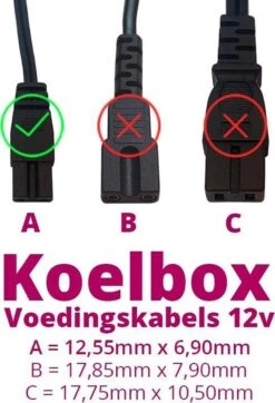 Merkloos Koelboxkabel 12V Voedingskabel Koelbox - 2 Meter -Buiten Kamperen Apparatuur 819x1200