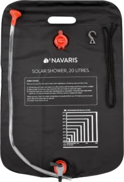 Navaris Campingdouche Op Zonne-energie - 20 Liter - Verwarmbare Camping Douchezak Met Douchekop, Slang En Kraan - Ideaal Voor Reizen En Kamperen -Buiten Kamperen Apparatuur 821x1200