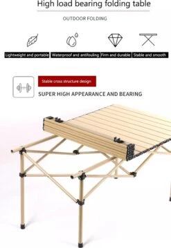 Buxibo - Lichtgewicht Vouwbare Campingtafel - Inklapbaar - Vis/Tuin/Picknick Tafel - Kamperen - Met Opberghoes - Aluminium - Grijs -Buiten Kamperen Apparatuur 826x1200 2