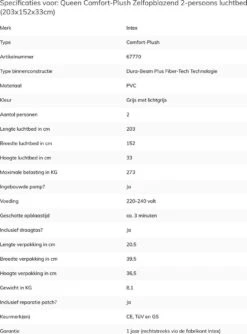 Intex Comfort-plush Full Luchtbed - 2-persoons - 203x152x33 Cm 29 Intex Comfort-plush Full Luchtbed - 2-persoons - 203x152x33 Cm -Buiten Kamperen Apparatuur 888x1200