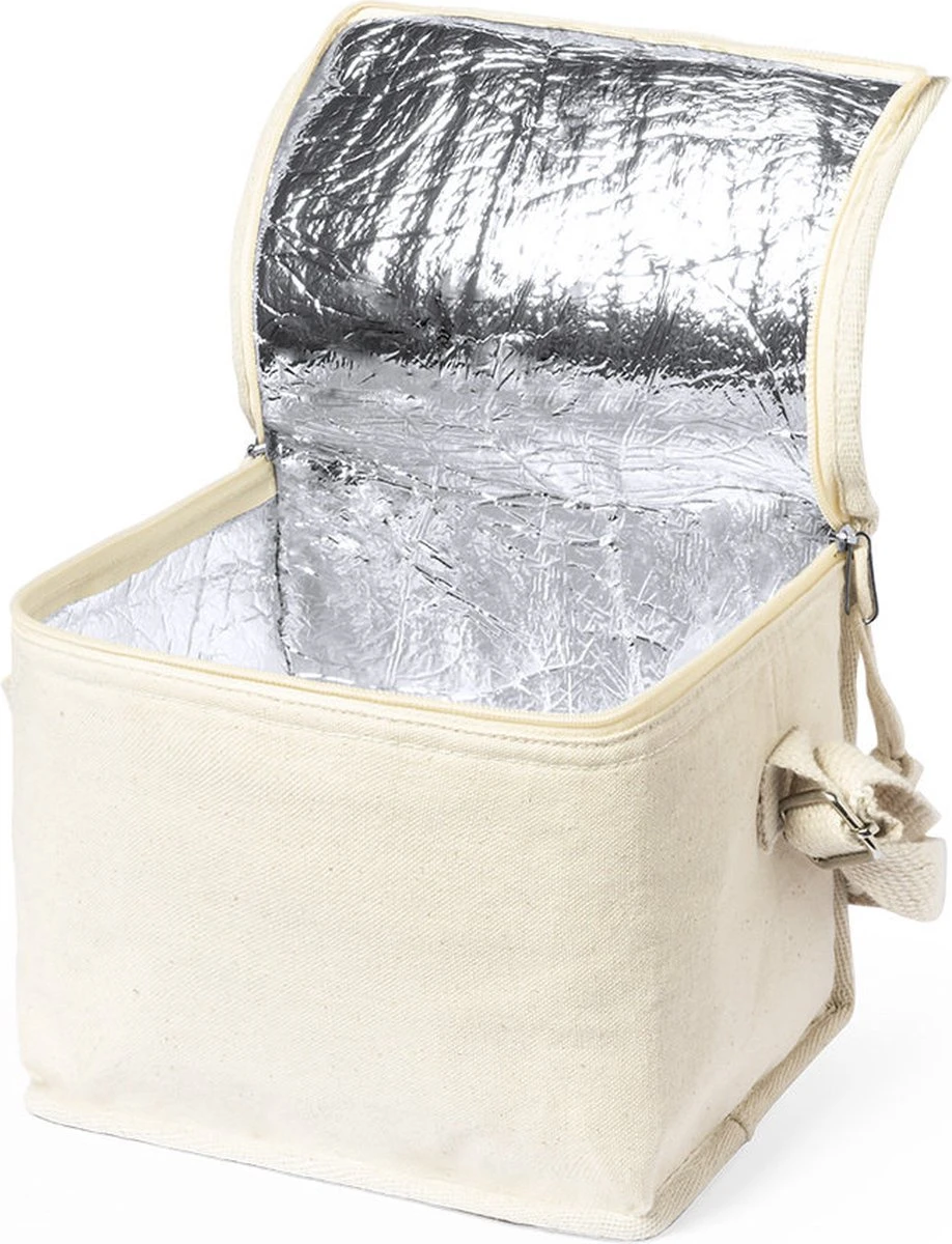 Merkloos Koeltas - Lunchtas - Koeltasje Lunch - Koelelementen - Isolatie - Volwassenen - Dames - Heren - 17 X 22 Cm - Katoen - Gebroken Wit 5 Merkloos Koeltas - Lunchtas - Koeltasje Lunch - Koelelementen - Isolatie - Volwassenen - Dames - Heren - 17 X 22 Cm - Katoen - Gebroken Wit - Afbeelding 3