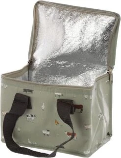 Kleine Koeltas Voor Lunch Grijs Met Boerderij Dieren Print 16 X 21 X 14 Cm 4,7 Liter - Koeltassen -Buiten Kamperen Apparatuur 921x1200