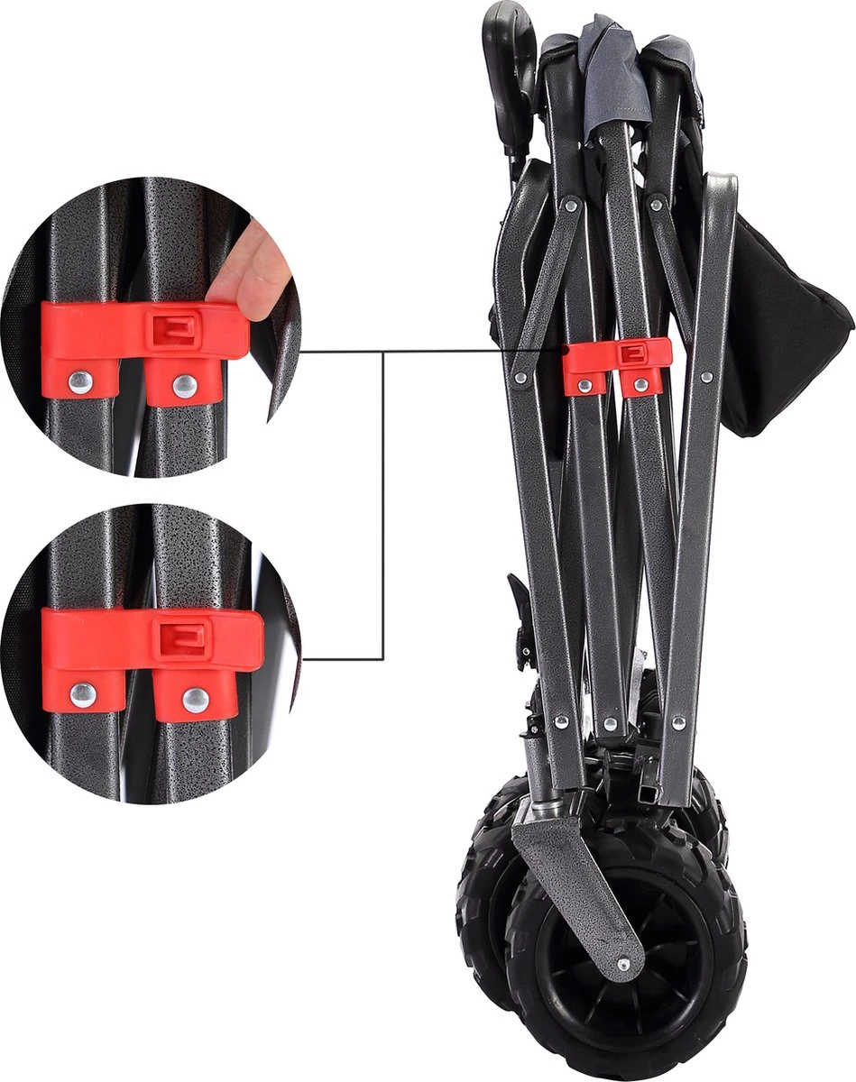 AREBOS Handkar | Transportwagen | Apparatuurwagen | Opvouwbaar | Zwart / Grijs 12 AREBOS Handkar | Transportwagen | Apparatuurwagen | Opvouwbaar | Zwart / Grijs - Afbeelding 10