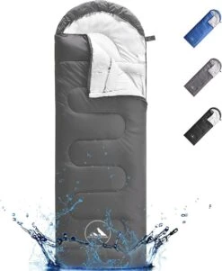 Meisterhome® Mummy Slaapzak - Kamperen - Antraciet - Ca. 220 X 75 Cm - Incl. Draagtas